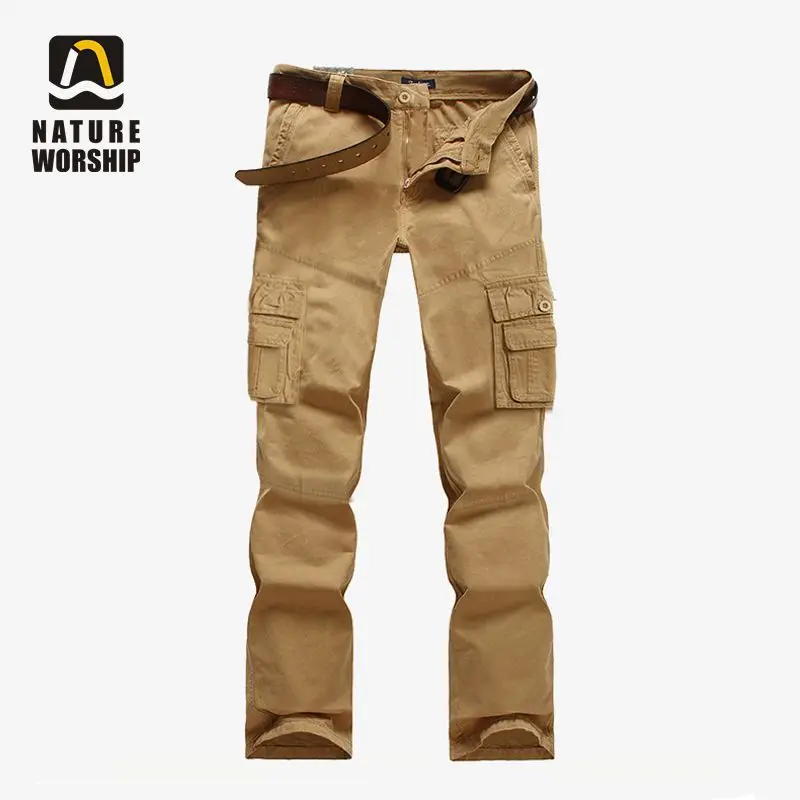 Outdoors Men Camping Hiking Camouflage Cargo Cotton Pants Plus Size Multi-pocket Overalls Trousers