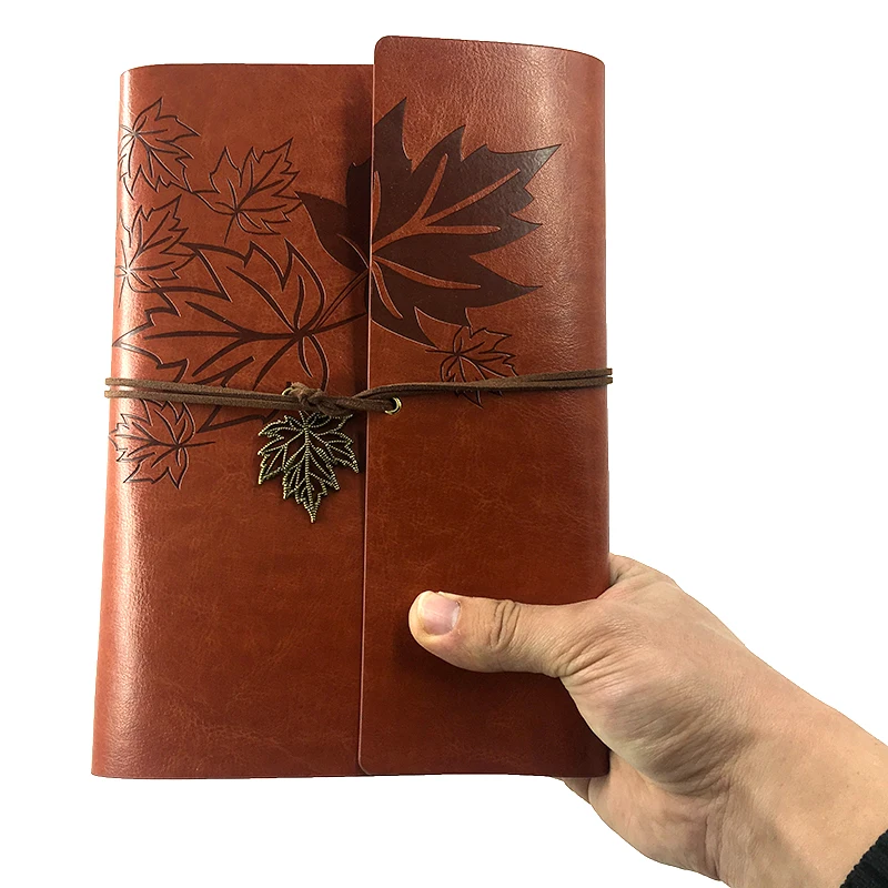 Ruize diário vintage a5, fichário de couro para viajante, diário em branco com 6 páginas, caderno espiral, papelaria escolar