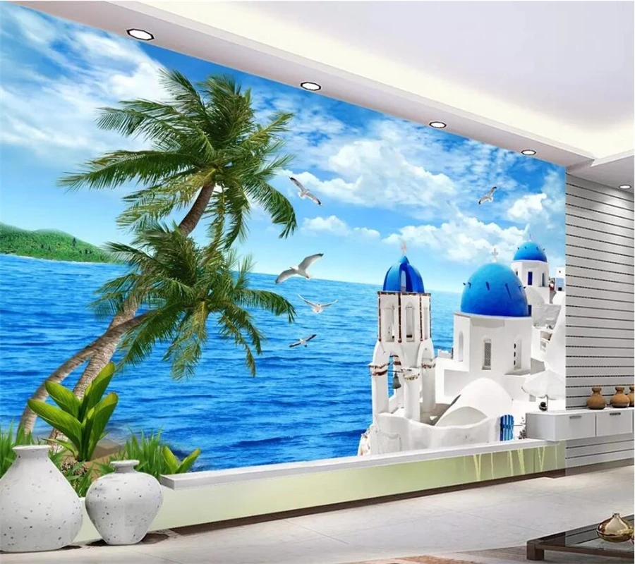 

wellyu Custom wallpaper 3D murals Aegean living room hotel bedroom обои sofa background wall murals papel de parede 3d wallpaper