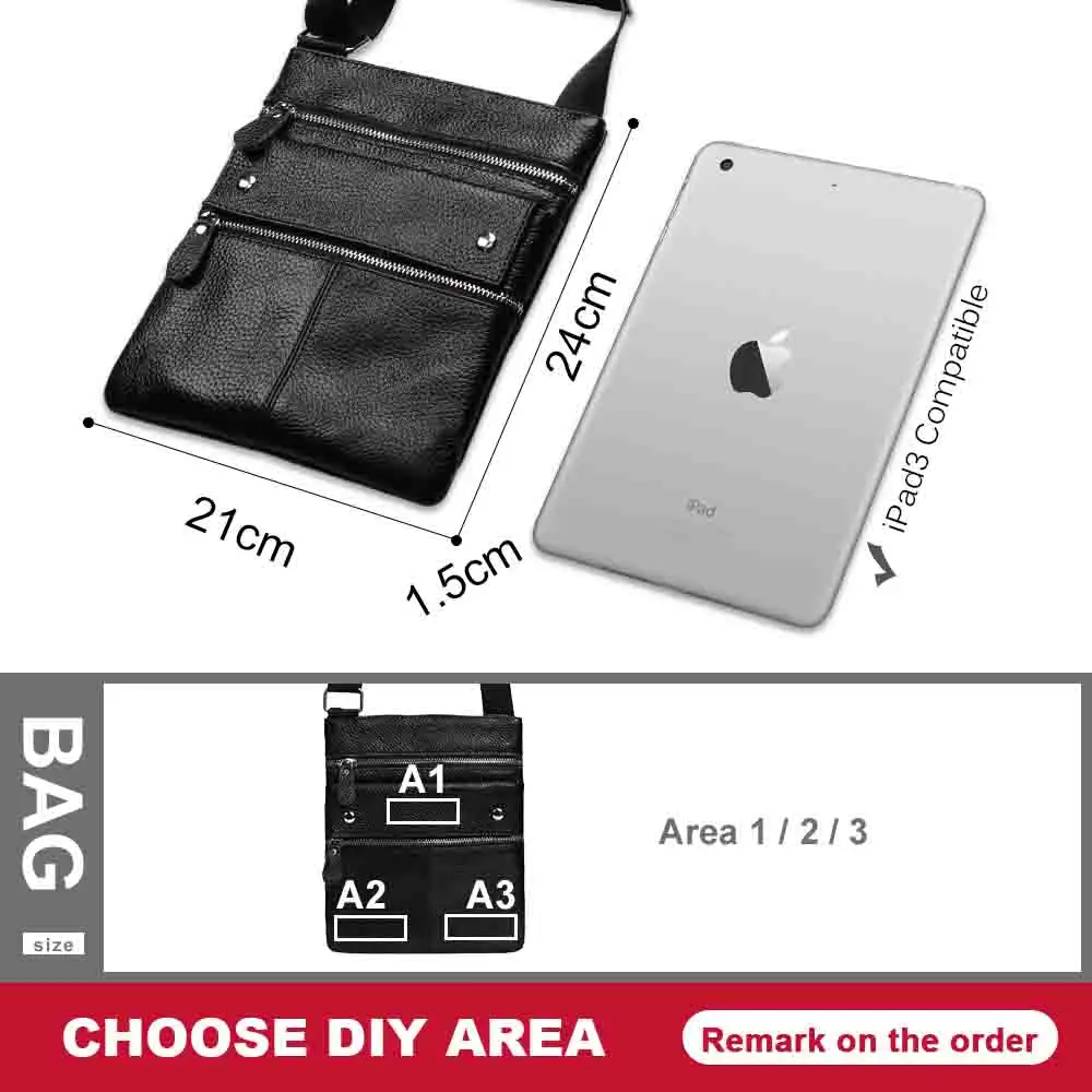 GZCZ Famous Brand Leather Men\'s Bag Casual Business Mens Messenger Bag High Quality Zipper Crossbody Bag Bolsas Male For Ipad