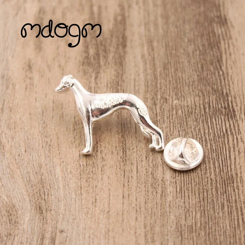 Mdogm Whippet Terrier Brooches And Pins  Suit Cute Jewelry Funny Metal Small Father Collar Badges Gift For Male Men B065