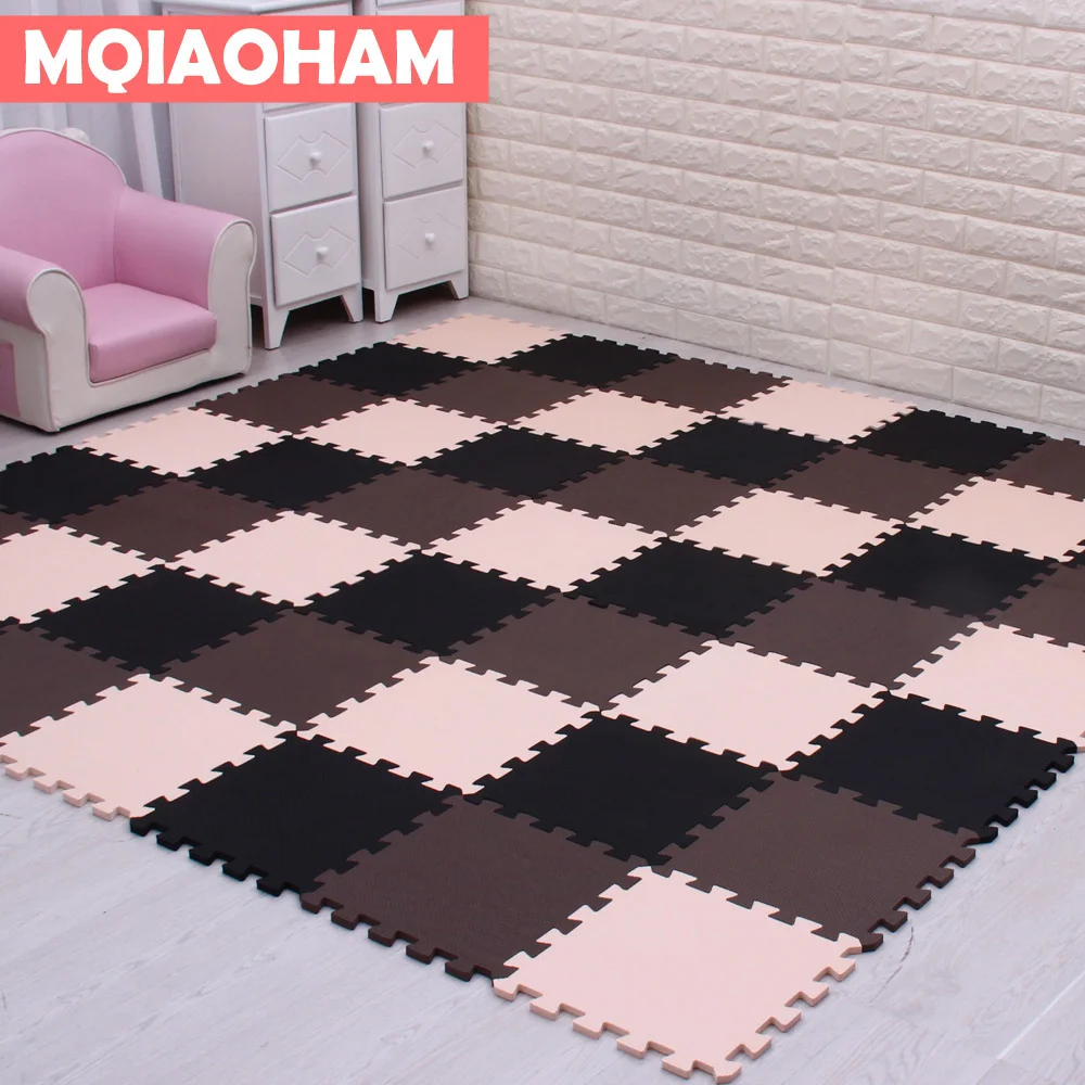 MQIAOHAM baby EVA Foam Play Puzzle Mat for kids/ Interlocking Exercise Tiles Floor Carpet Rug,Each 30X30cm,9 or 18/set 1cm thick