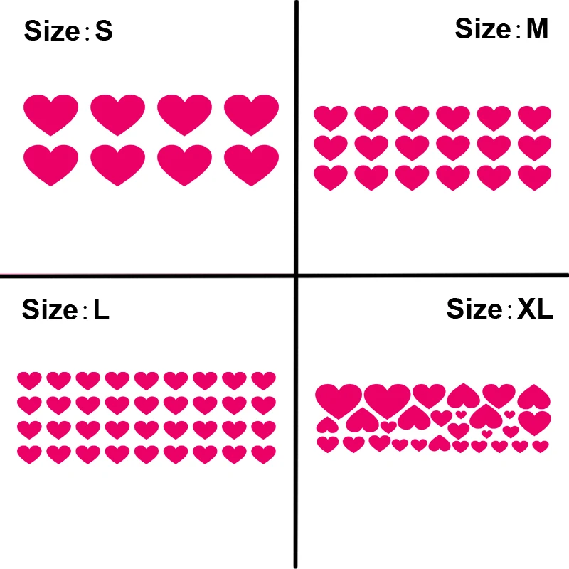 

Various size Heart Love Wall Stickers Kid Decal Art Nursery Bedroom Vinyl Decals 20 Color Choose