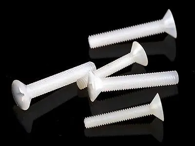 Liberi La Nave 100 pz M5 x 12mm Nylon viti a testa svasata viti a testa piatta Bianco