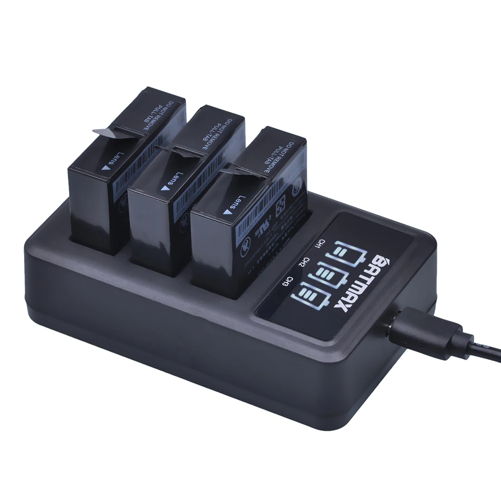 4x1400 мАч аккумулятор для оригинальных Xiaomi Yi II Xiami yi 4k Yi Lite батареи + LED USB 3 слота зарядное устройство для экшн-камеры Xiaoyi