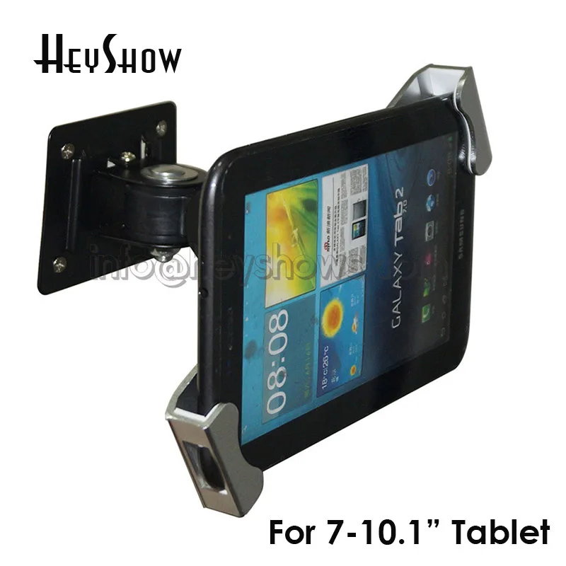 Metal iPad Security Stand Case, Flexible Tablet, Wall Desk Mount Display Holder, Lock Enclosure with Keys for 7-10 