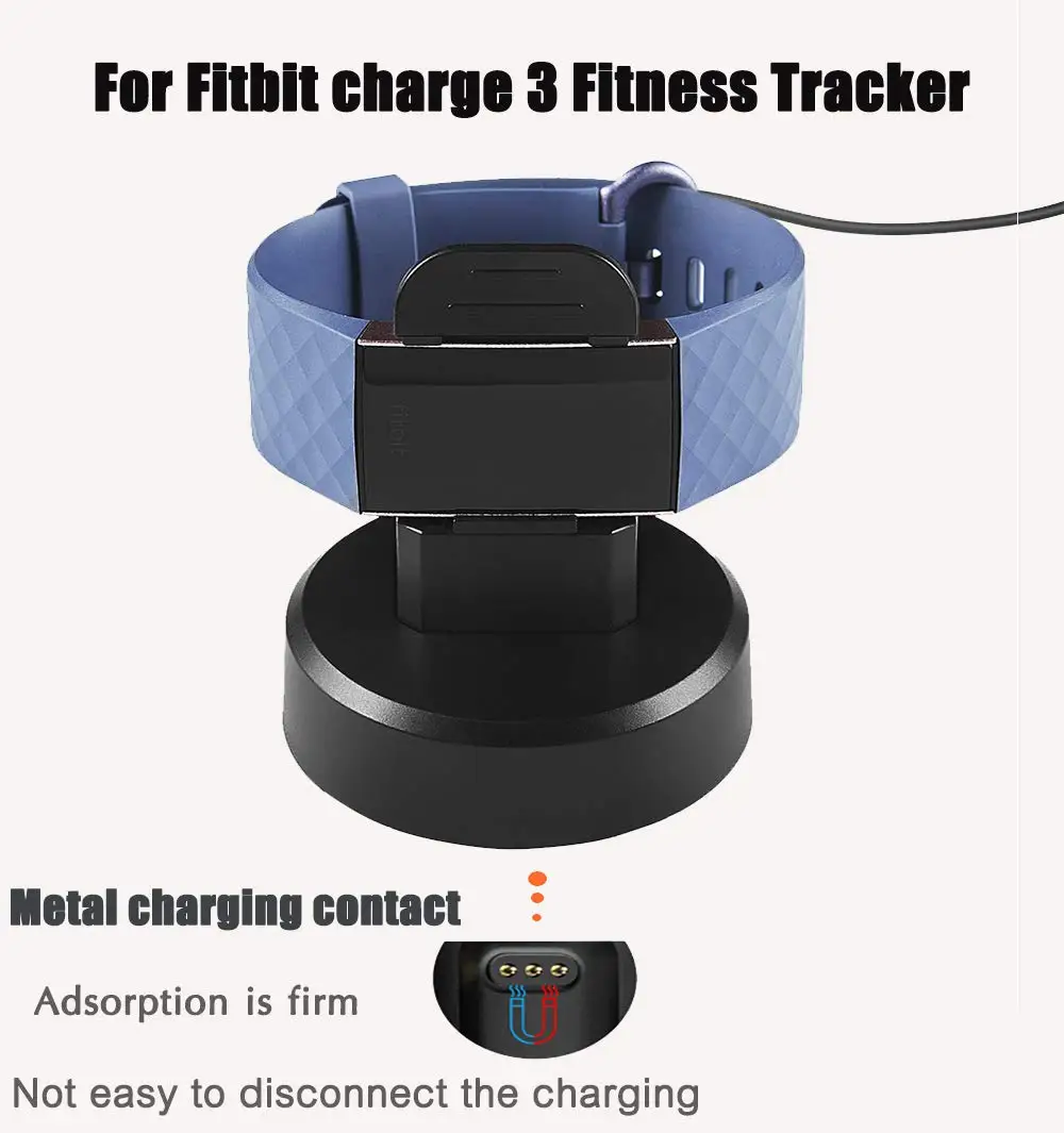 Holder Stand Charging Dock For Fitbit Charge 3 USB Charger Power Date Cable For Charge3 Smart Wristband Accessories 1M