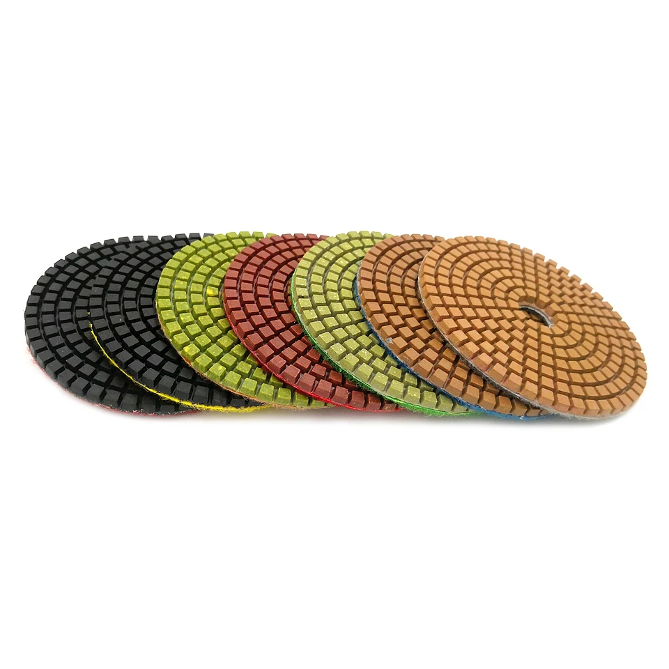 RIJILEI 1Piece 4Inch Thickened Resin Bond Diamond Concrete Polishing Pads Floor Renew Sanding Discs Repairing For Concrete  LW05