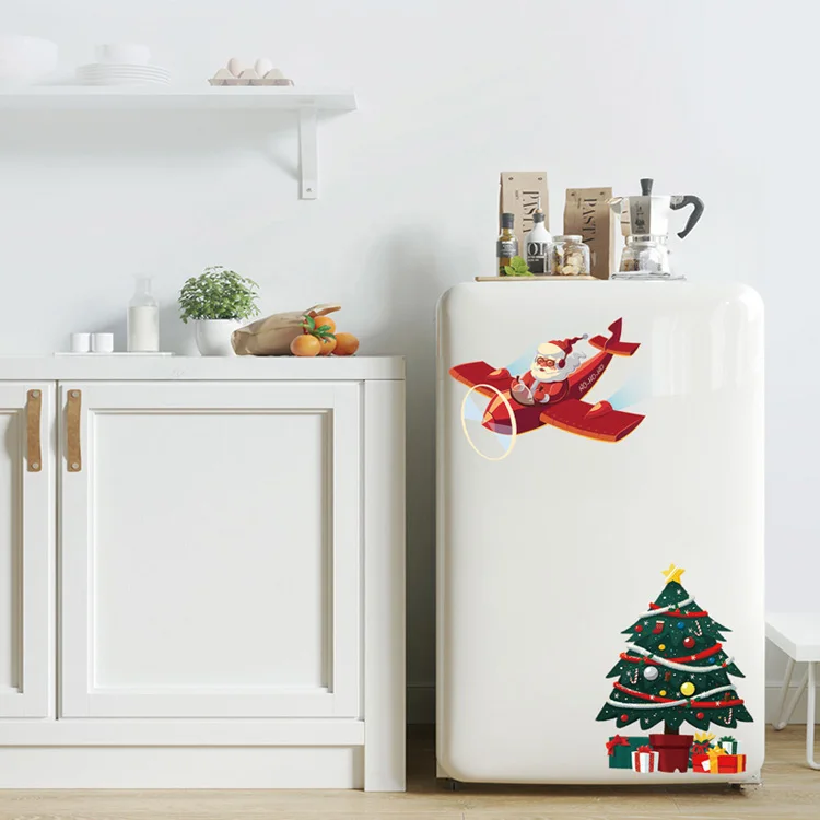Weihnachtsdekoration, Wandaufkleber für Toilette, Kühlschrank, Schrank, Glas, Fenster, Heimdekoration, Kunst-Aufkleber, Tapeten-Wandbild-Aufkleber – Detail 4