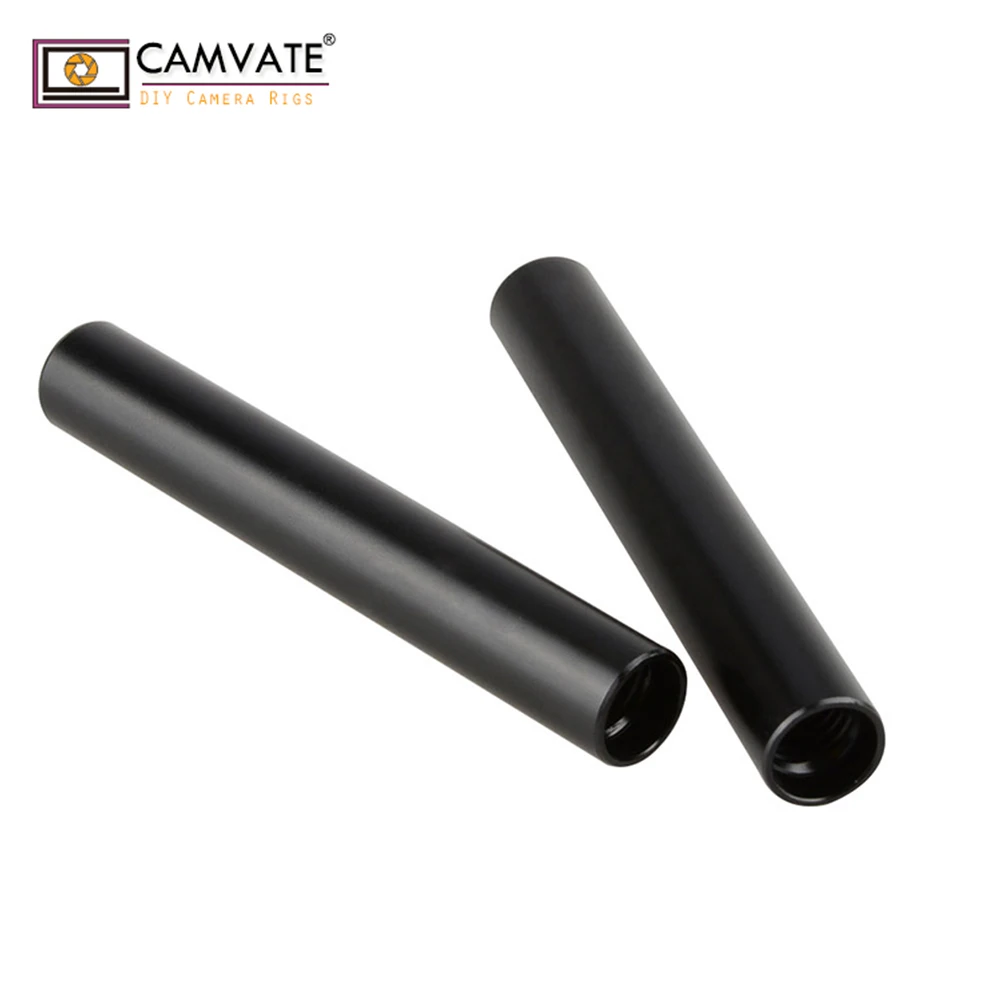 CAMVATE 2pcs Aluminum Alloy Standard 15mm Rods Camera Rail Rod M12 Female Thread 3.94\