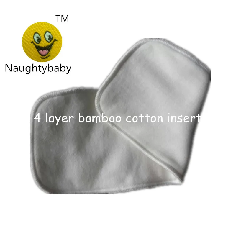 Hight Quanlity 100% Organic Bamboo cotton 4 layer organic cotton Cloth Diaper Insert Free Shipping