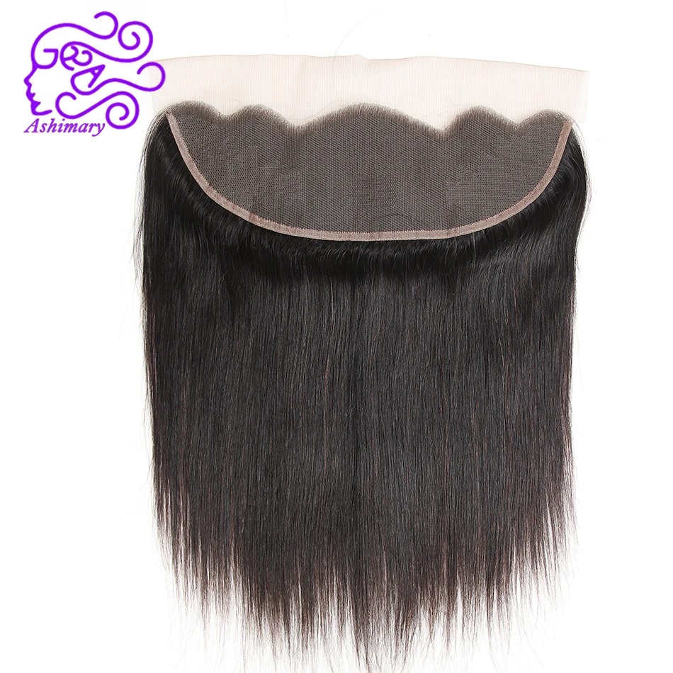 

Ashimary Hair 13*4 Ear to Ear Lace Frontal Closure Brazilian Straight Human Hair Free Part Natural Color Remy Hair Free Shipping