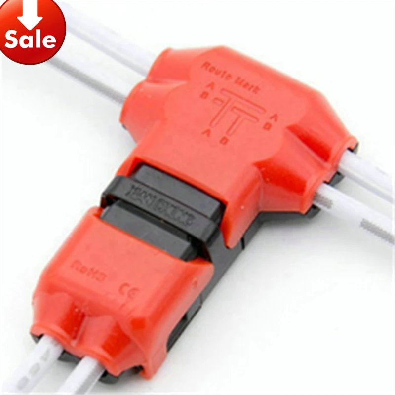 5PCS 2 Pin DC/AC 300v 10A 18-24Awg 2 Way Easy Fit no Welding No Screws Quick Connector Cable Clamp Terminal Block  for Led Strip