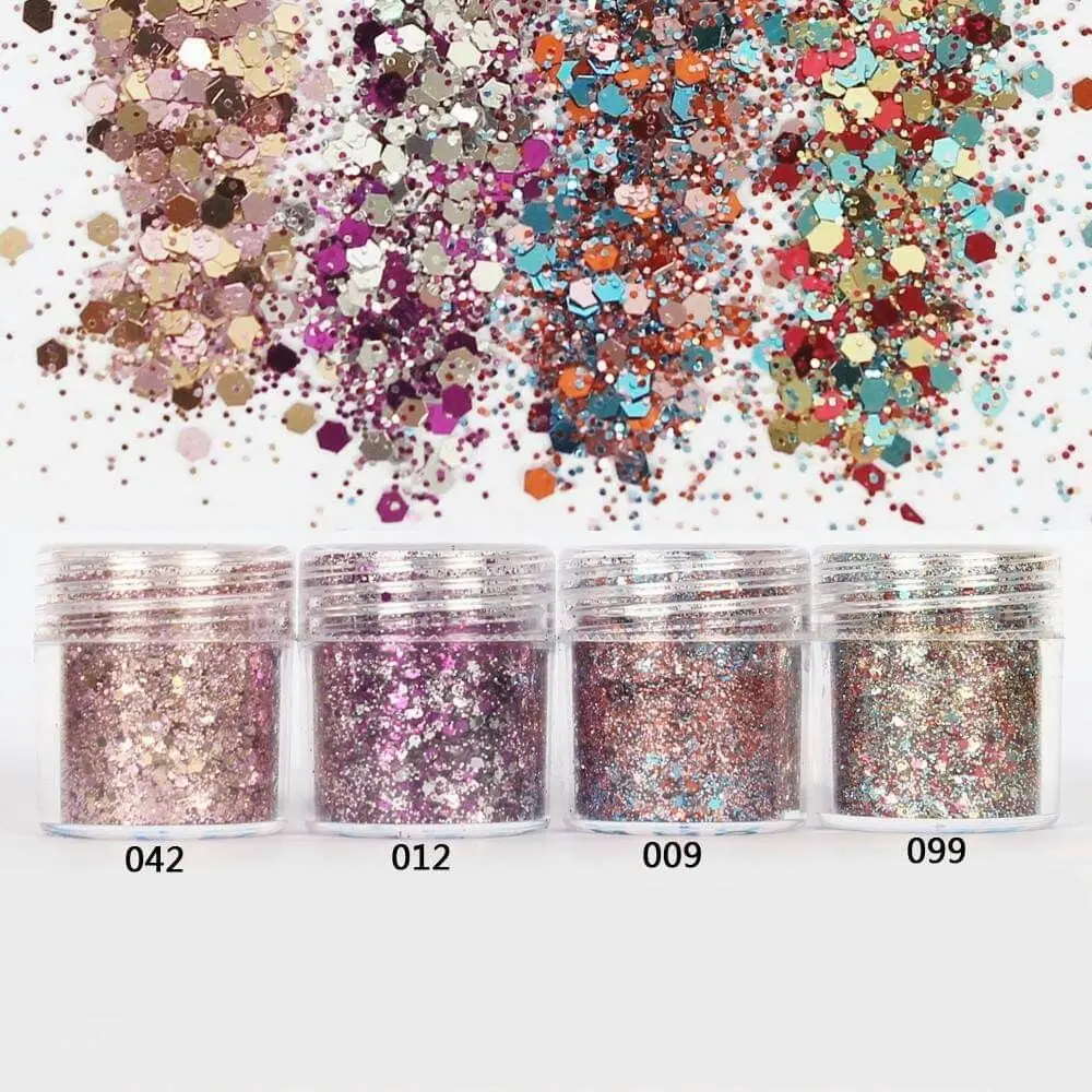 

1set Mixed Nail Glitter 76 Colors Chunky Mixed Glitter For Face Body Nails Eye Shadow 0.2-1MM Sequins Glitter Mix Nail Art TY635