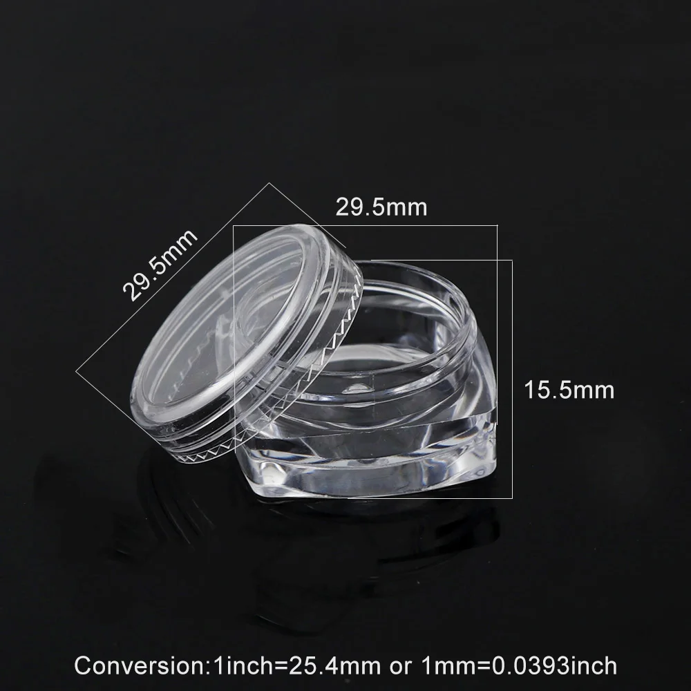 12Pcs/set Transparent Plastic Jewelry Bead Storage Box Small Square Bottom Round Container Jars Make Up Organizer Storage Boxes