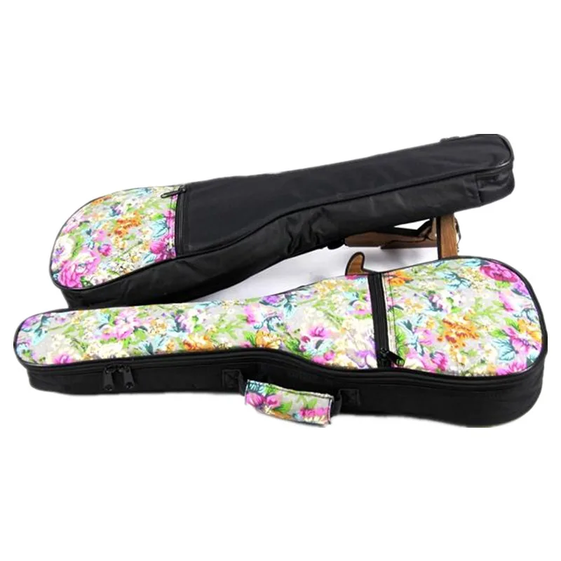 Imagem -06 - Capa Especial com Design 21 Bolsa para Ukulele Soprano 23 24 Concerto 26 Tenor Uke com Mochila Macia Acolchoada Estampa de Flores Presentes Criativos