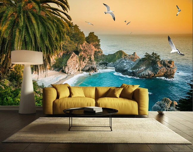 

Custom wall mural landscape, the beach mural for the living room bedroom TV background wall waterproof vinyl papel de parede