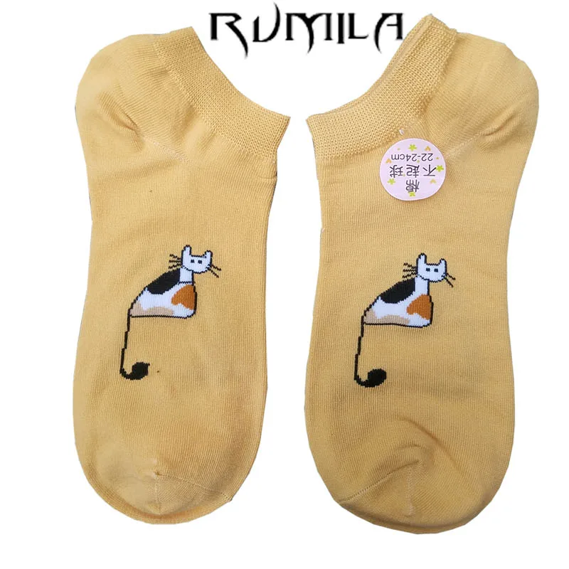 CAT Quente confortável algodão fibra de bambu menina meias das mulheres tornozelo baixo feminino cor invisível menina menino hosier 1pair = 2pcs WS77