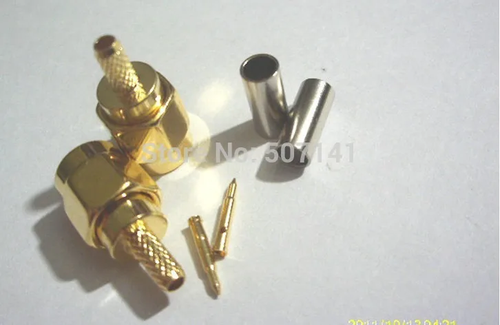 Позолоченный штекер SMA RG174 RG316 LMR100, Разъем RF, 20 шт.