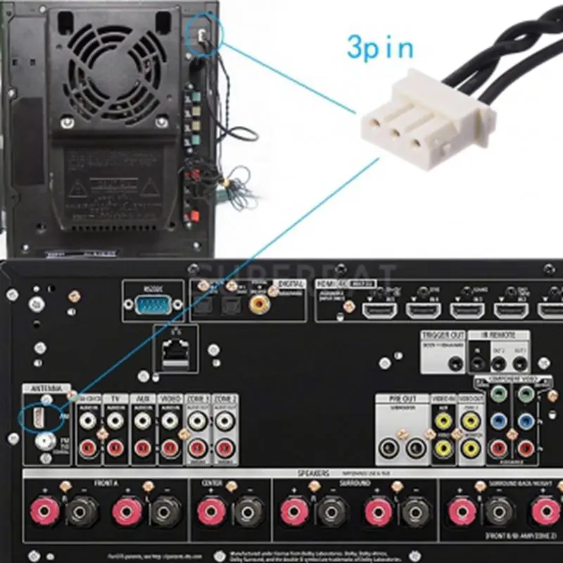 Antenna ad anello Superbat AM e FM con mini connettore a 3 pin per sistema radio stereo con ricevitore AV Sharp serie HiFi Sony