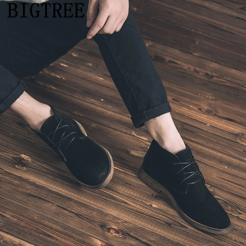 Ankle Shoes Men Boots Genuine Leather Desert Boots Shoes Brand Ankle Boots Men Designer Shoes Men High Quality Tenis Masculino