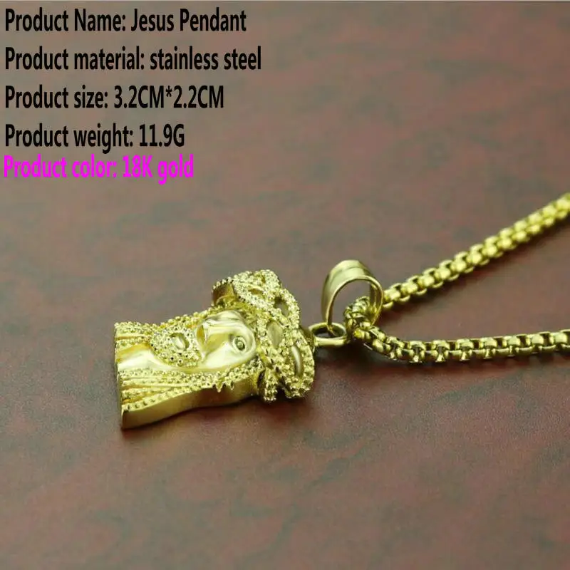 Men\'s Jesus Christ Portrait Pendant Necklace Stainless Steel Religious Symbol Jewelry for Faith And Fashion