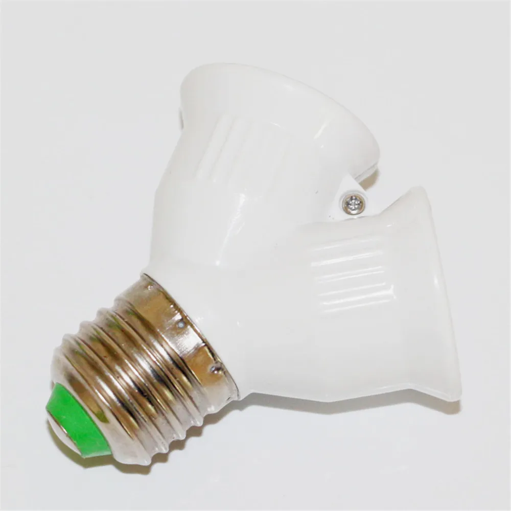 

1 X Fireproof ABS Material E27 to 2 E27 Bulb Lamp Holder Converter Socket LED Lamp Base E27 to 2E27 Y Shape Splitter Adapter