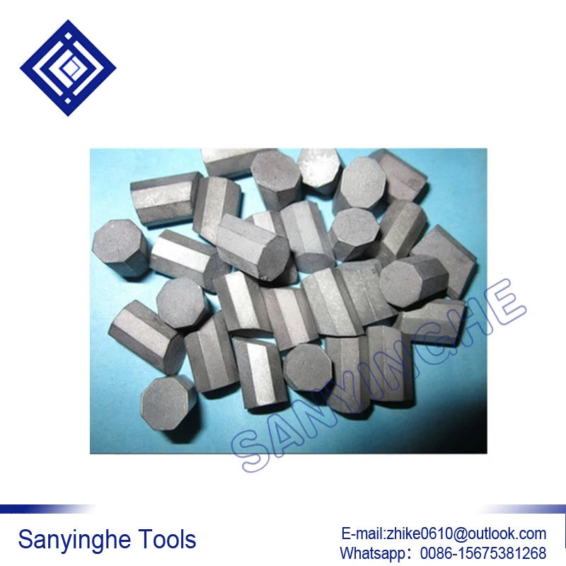 

1KG YG8 T107 / T110 Hard Alloy Carbide Geological Mine Rock Cutter Head Teeth Octagonal Brazed Inserts Tips