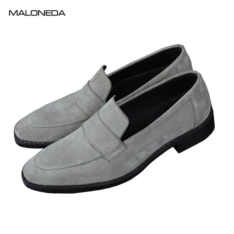 

MALONEDA Custom Made Good Shoes Genuine Cow Suede Men's Casual Comfortable Slip On Shoes Loafers with Goodyear Welted