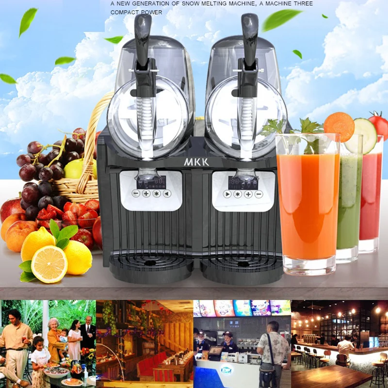 2 Tank Automatic  Snow mud machine snow melting machine Ice Slush Sand Ice Tea Juice Making Machine