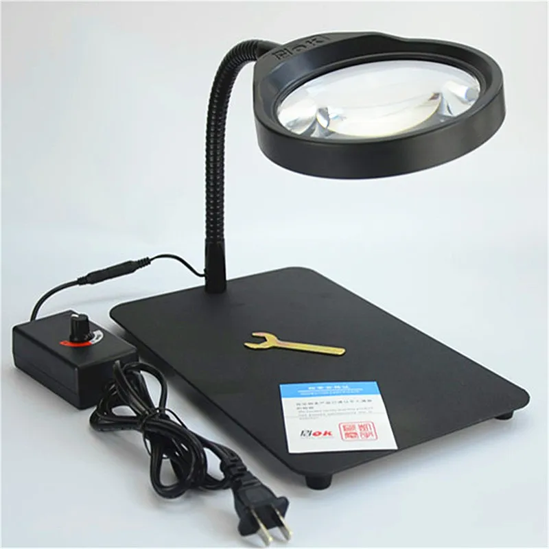 

10X 3X 5X 8X 36pcs LED Lamps Desktop Illuminated Reading Dest Stand Foldable Magnifier Repair Desk Lamp Table Magnifying Glass