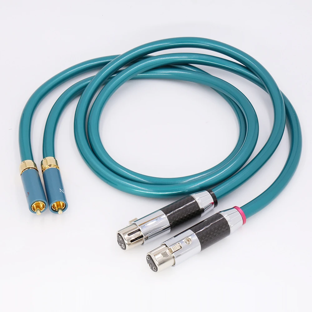 Hifi audio XLR Female to RCA  Cable High Purity OCC Hifi 2 Rca to 2 Xlr Cable