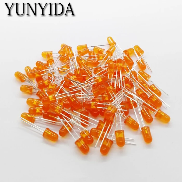 5mm LED   Red Yellow Green Blue White Orange  light emitting  diode FREE SHIPPING   100PCS/LOT