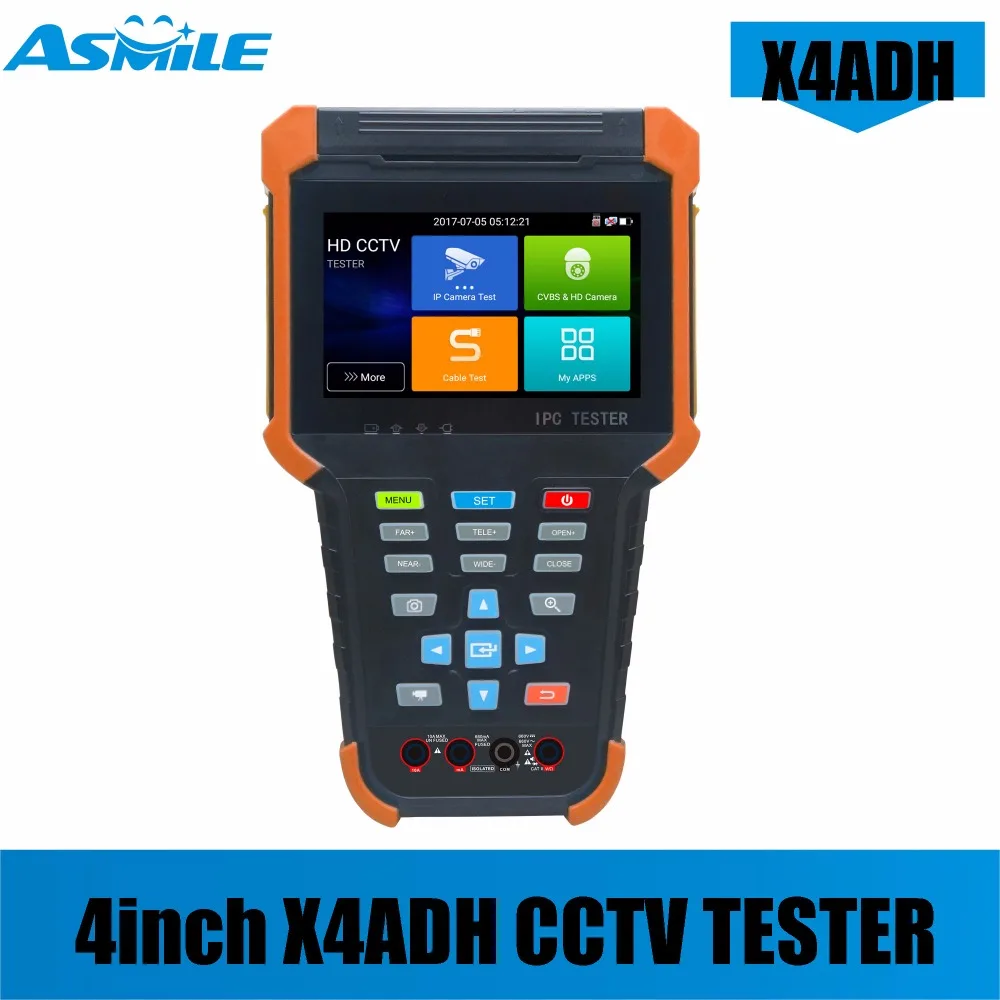 X4-ADH new design 8MP CVI /8MP TVI /5MP AHD all in one HD cctv wifi tester with RJ45 cable TDR test