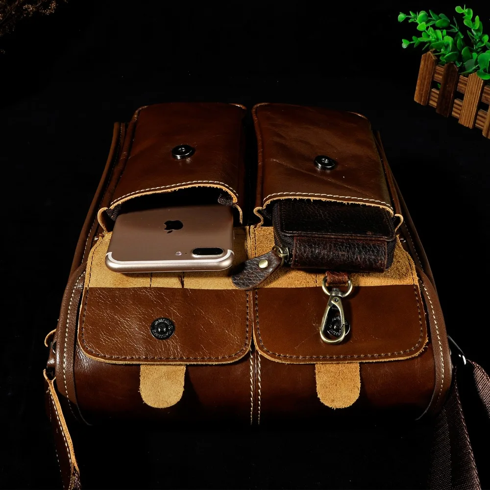 Real Leather Male Design One Shoulder Messenger bag cowhide fashion Cross-body Bag 10\