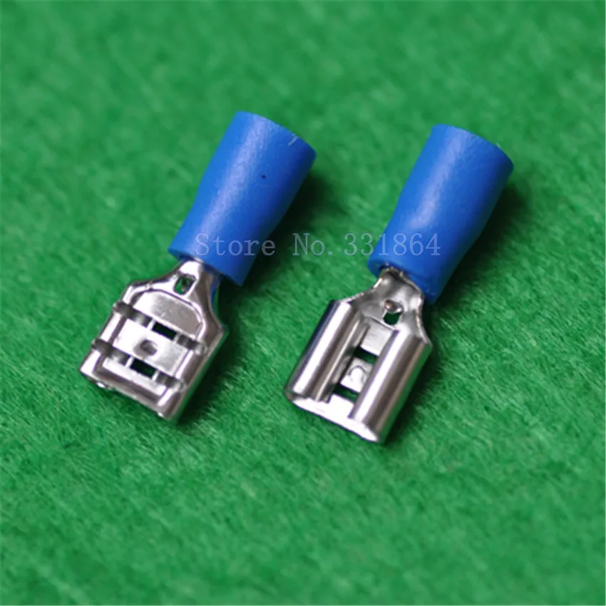 Free Shipping within the width of 6.3mm female pre-insulated terminal PVC insulated female terminal wiring line ear plug spring