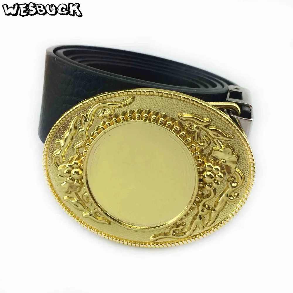 5 PCS MOQ WesBuck Brand Gold Fashion Metal Carving Cowboy Belt Buckle Super Cool Jeans Accessories Fit 3.8CM-4CM Belt