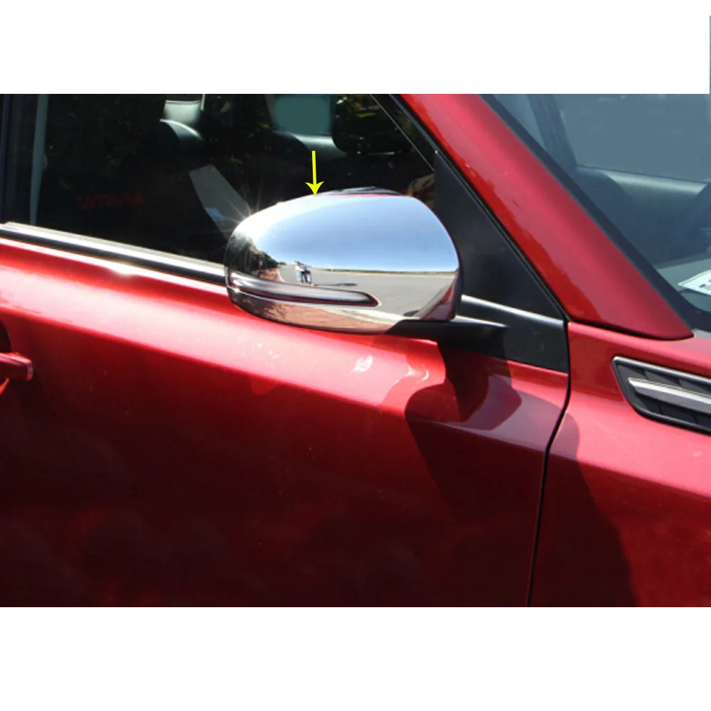 For Suzuki Vitara 2016 2017 2018 2019 2020 ABS Decoration Body Stick Rear View Eyebrow Side Glass Mirror Cover Trim Frame 2PCs