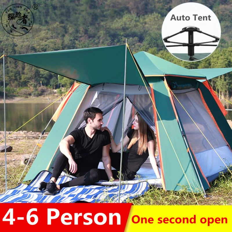 240*240*154cm 4-6 person Auto tent outdoor automatic pop up waterproof camping hiking Rainproof large family sunshade tents