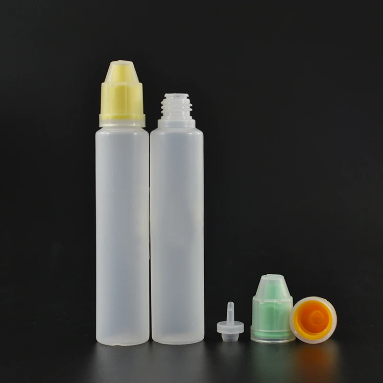 

5000*60ml 30ml clear PET unicorn dropper bottle with childproof cap for e-liquid with childproof&tamer proof cap long pen bottle