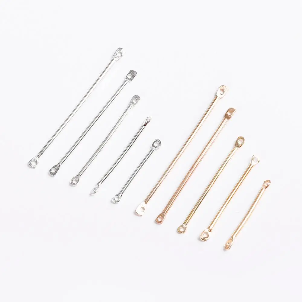 50pcs/lots Gold/Rhodium Double Cylinder Connecting Metal Earrings For DIY Handmade Stud Clip Earring Jewelry Making Accessories