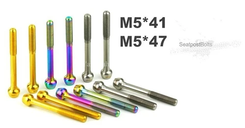 

Titanium TC4 Bike Screws Bolts M5 41 / M5 47 High Quality and Light Weight for Bicycle Seat Post Seatpost