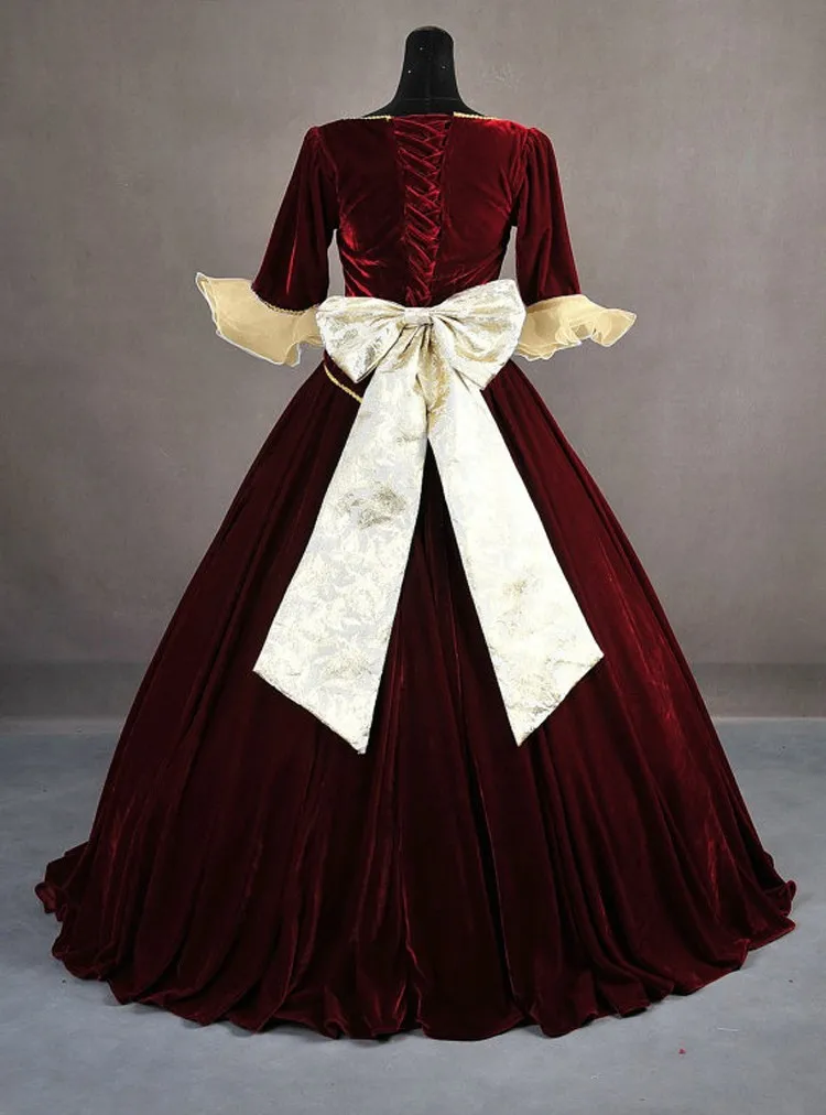 Custom-Made Dark Red Belle Princess Costume Belle Cosplay Costume For Women Free Shipping