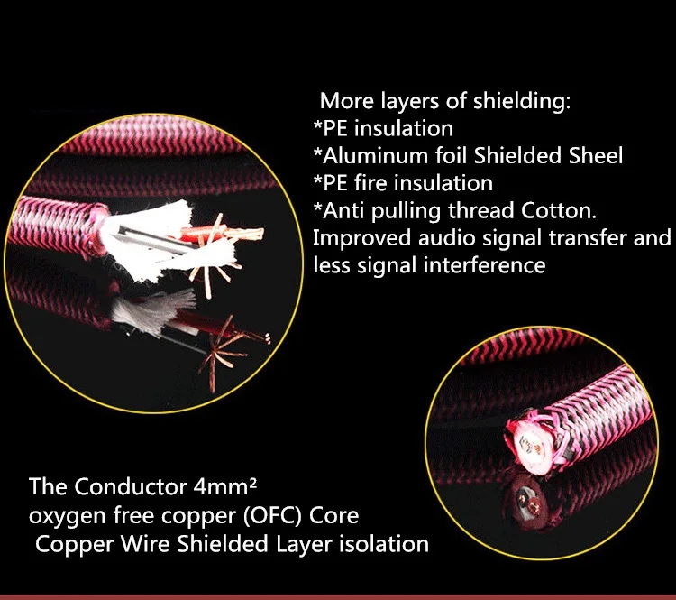 1 м 2 м 3 м стерео 4 мм штекер типа «банан» динамик аудиокабель для домашнего кинотеатра мультимедийный усилитель Speakon провод аудио линия
