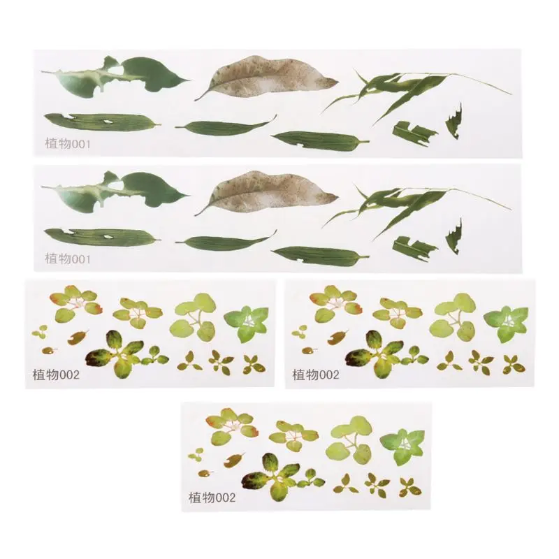 5Pcs 3D Leaves Clear Water Grass Film Sticker For Resin Goldfish Painting Jewelry