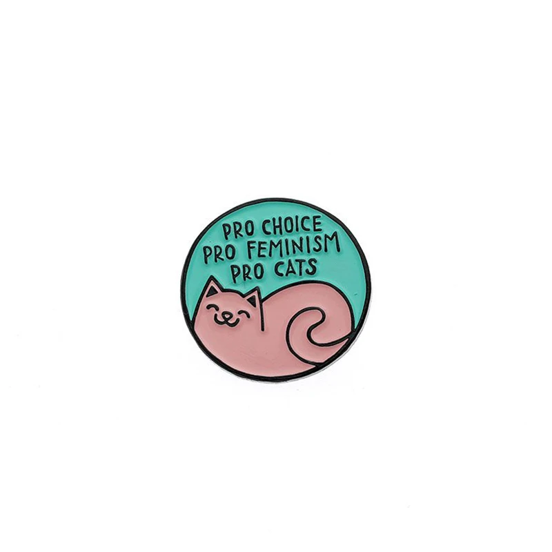 pro choice pro feminism pro cats enamel pin badge cat brooch