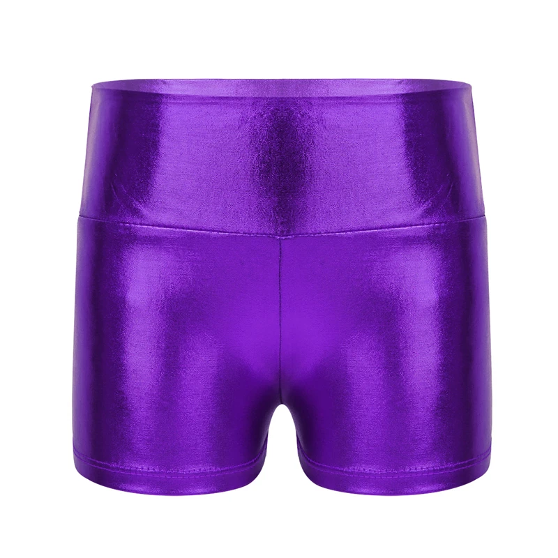 Le nuove Ragazze di Balletto di Ballo di Shorts Metallico Lucido A Vita Alta Teenager Bambini di Ballo del Tutu Shorts Gonne e Pantaloni Body Ginnastica Ballerina Shorts