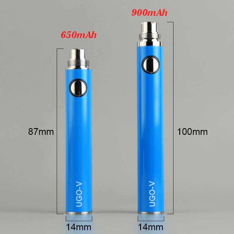 1Pcs UGO-V 650/900mAh Battery Electronic Cigarette 510 Thread Vape Pen Micro USB Evod Battery For EVOD Mt3 EGO Ce4 Ce5 Atomizer