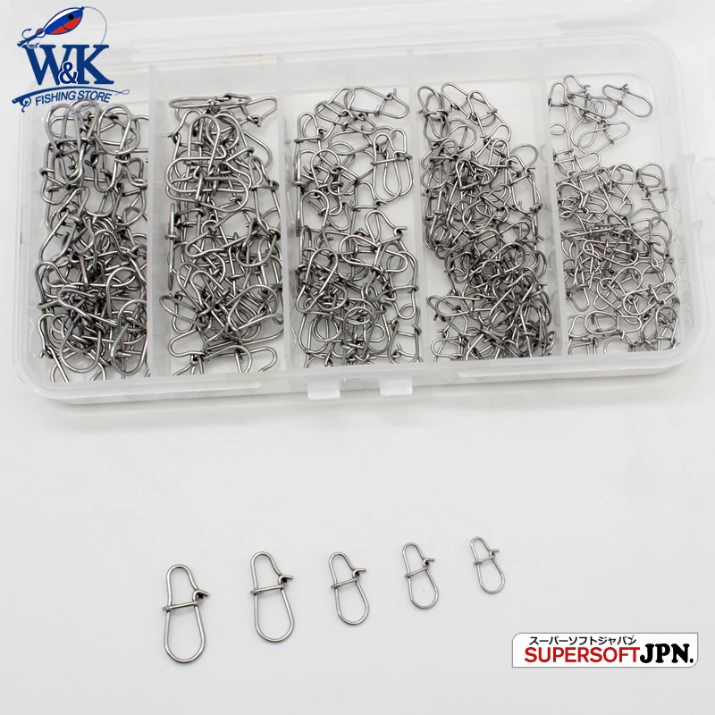 Fishing Snap at 5 Kinds Size 105 pcs Fishing Accessories Set Box High Quality Lock Snap Stainless Steel Bait Connector