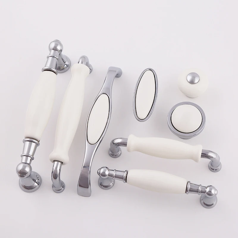 

Luxury 10PCS European Rural Ceramic Kitchen Door Furniture Handle Cupboard Drawer Wardrobe Wine Cabinet Pulls Handles and Knobs